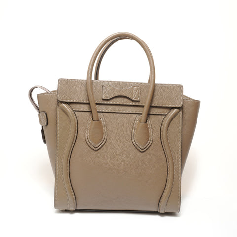 CELINE Luggage Micro Leather Handbag beige WS27681