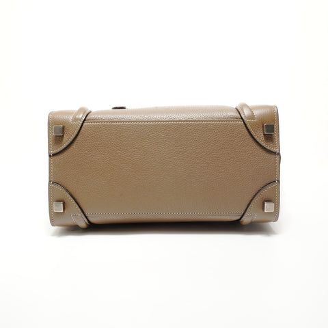 CELINE Luggage Micro Leather Handbag beige WS27681