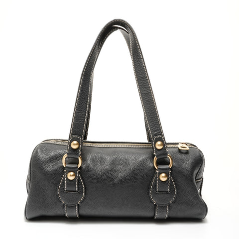 CELINE Leather Triomphe Shoulder Bag black WS27683