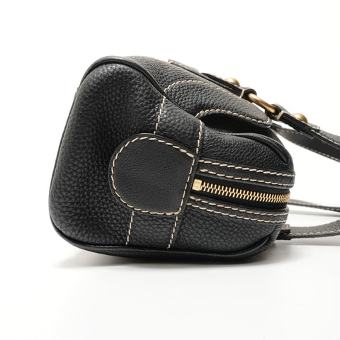 CELINE Leather Triomphe Shoulder Bag black WS27683