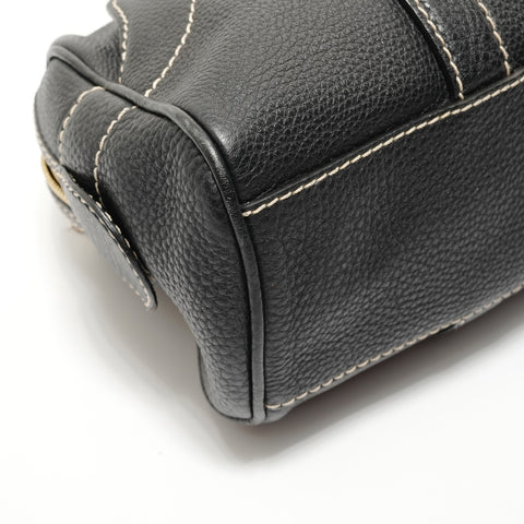 CELINE Leather Triomphe Shoulder Bag black WS27683