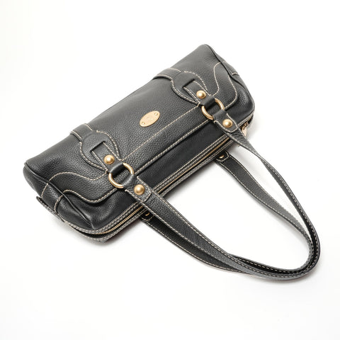 CELINE Leather Triomphe Shoulder Bag black WS27683