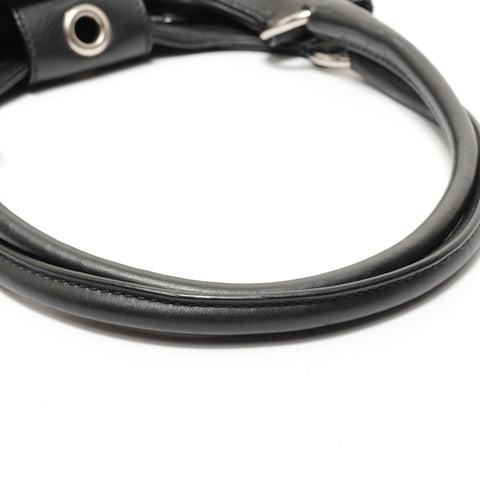 PRADA Leather Buckle Shoulder Bag black WS27684