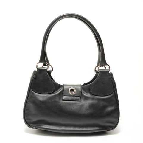 PRADA Leather Buckle Shoulder Bag black WS27684