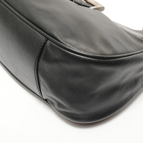 PRADA Leather Buckle Shoulder Bag black WS27684