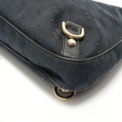 GUCCI GG Canvas One Belt Abby Shoulder Bag black WS27686