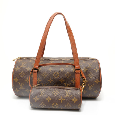 LOUIS VUITTON Monogram Papillon 30, manufactured in 1991. Shoulder Bag Brown WS27692