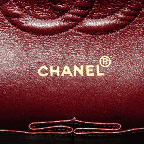 CHANEL Series 2, 1991-1994, Matelassé Chain, Lambskin, Double Flap Shoulder Bag black WS27697