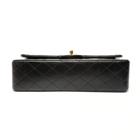 CHANEL Series 2, 1991-1994, Matelassé Chain, Lambskin, Double Flap Shoulder Bag black WS27697