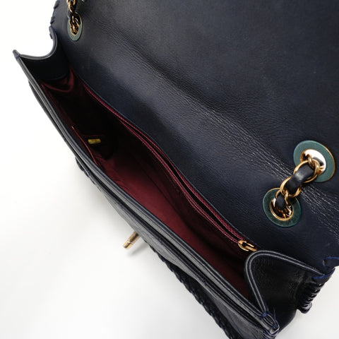 CHANEL Item No. 21, 2015-2016, Velvet Calf Matelass Shoulder Bag Navy WS27698