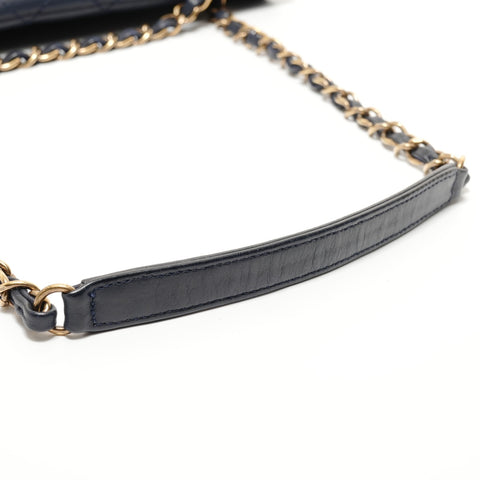 CHANEL Item No. 21, 2015-2016, Velvet Calf Matelass Shoulder Bag Navy WS27698