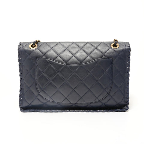 CHANEL Item No. 21, 2015-2016, Velvet Calf Matelass Shoulder Bag Navy WS27698