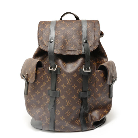 LOUIS VUITTON 2017 Monogram Macassar Christopher MM Backpack  Daypack Brown WS27701