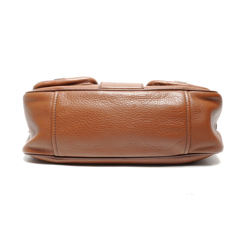 PRADA One Belt Baguette Bag Leather Shoulder Bag Brown WS27703