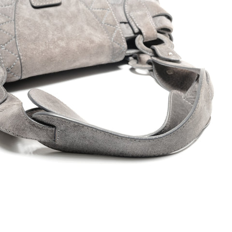LOEWE Suede Anagram Boston Shoulder Bag gray WS27704