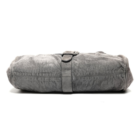 LOEWE Suede Anagram Boston Shoulder Bag gray WS27704