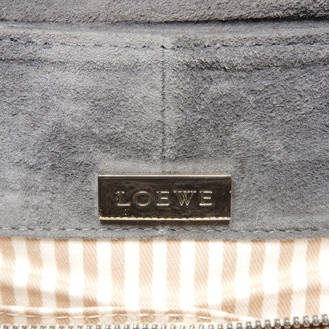 LOEWE Suede Anagram Boston Shoulder Bag gray WS27704