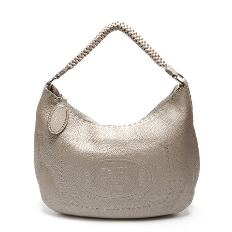 FENDI Seleria one belt Shoulder Bag Silver WS27705