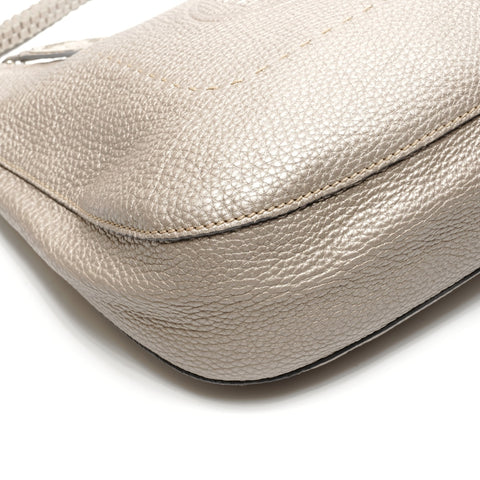 FENDI Seleria one belt Shoulder Bag Silver WS27705
