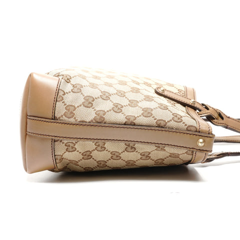 GUCCI GG canvas and leather tote Handbag beige WS27706