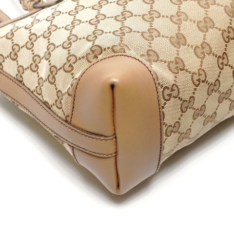 GUCCI GG canvas and leather tote Handbag beige WS27706