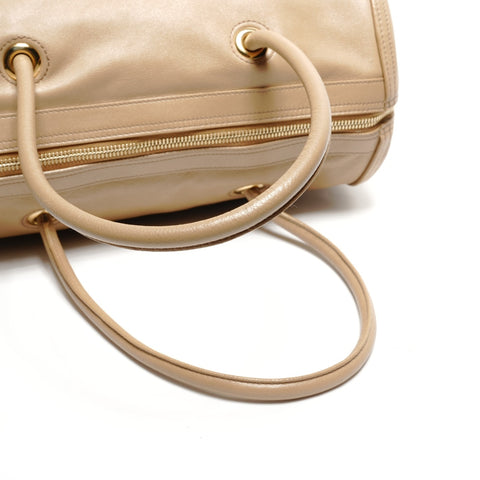 YVES SAINT LAURENT Y logo leather Boston bag beige WS27710