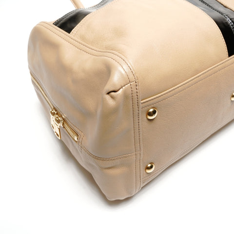 YVES SAINT LAURENT Y logo leather Boston bag beige WS27710