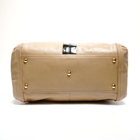 YVES SAINT LAURENT Y logo leather Boston bag beige WS27710
