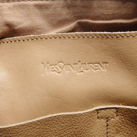 YVES SAINT LAURENT Y logo leather Boston bag beige WS27710