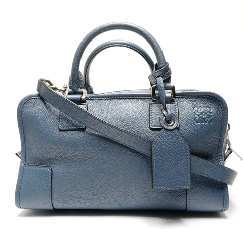 LOEWE Leather Amazona Anagram 2-way Shoulder Bag blue WS27711