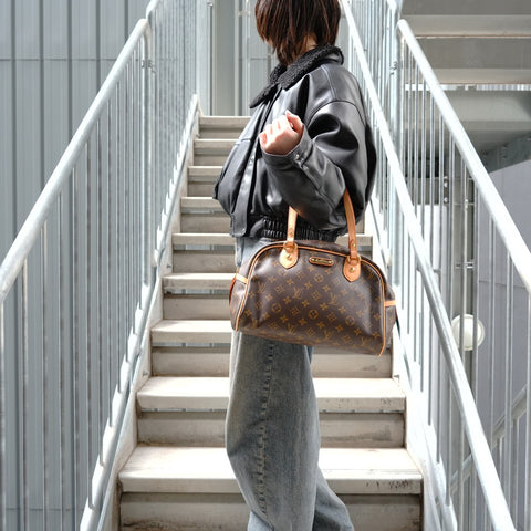LOUIS VUITTON Monogram Montorgueil PM 2008 Handbag Brown WS27713