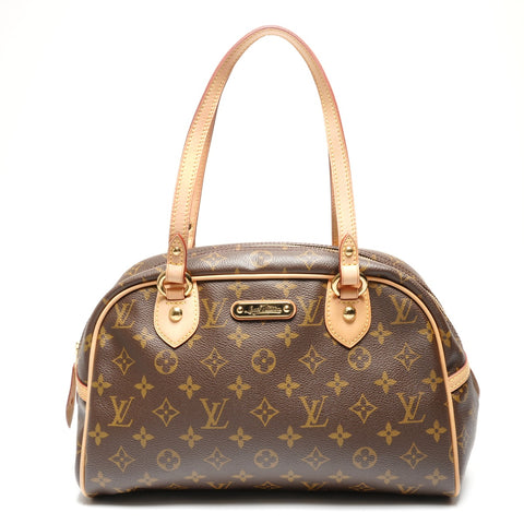 LOUIS VUITTON Monogram Montorgueil PM 2008 Handbag Brown WS27713
