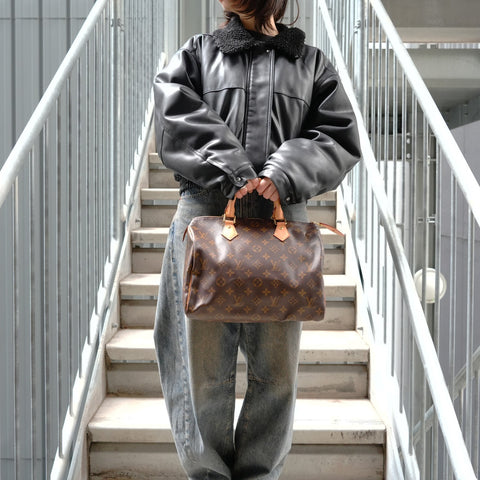 LOUIS VUITTON monogram speedy 30 Handbag Brown WS27714