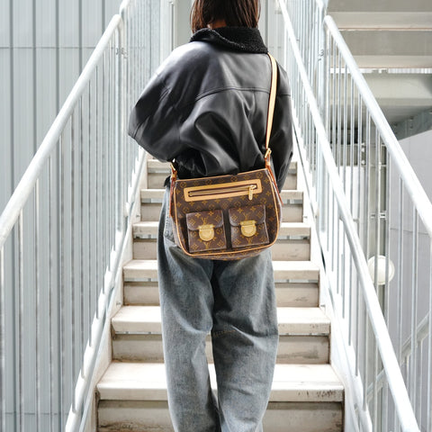 LOUIS VUITTON 2006 Hudson GM Monogram Shoulder Bag Brown WS27716