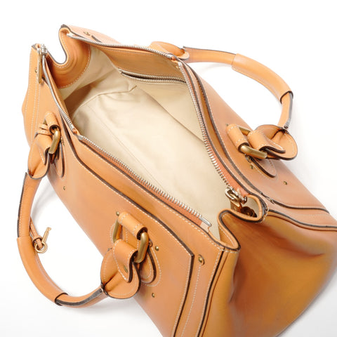 Chloe Leather Paddington Boston Bag Handbag Brown WS27720