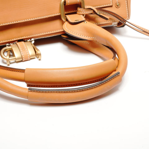 Chloe Leather Paddington Boston Bag Handbag Brown WS27720