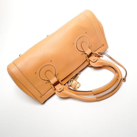 Chloe Leather Paddington Boston Bag Handbag Brown WS27720