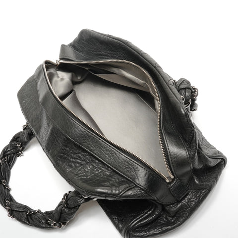 CHANEL Quilted Chain Leather, 2008 model, serial number 11. Boston bag black WS27721