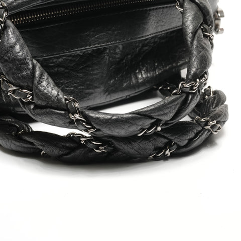CHANEL Quilted Chain Leather, 2008 model, serial number 11. Boston bag black WS27721