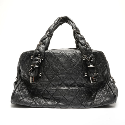 CHANEL Quilted Chain Leather, 2008 model, serial number 11. Boston bag black WS27721