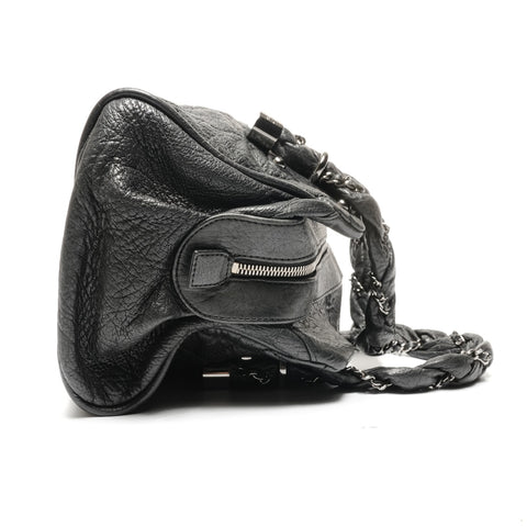 CHANEL Quilted Chain Leather, 2008 model, serial number 11. Boston bag black WS27721