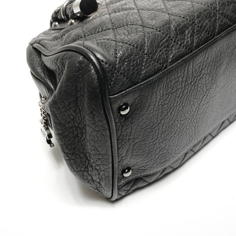 CHANEL Quilted Chain Leather, 2008 model, serial number 11. Boston bag black WS27721