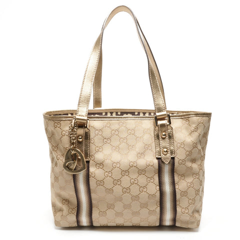GUCCI GG Canvas Gold Tote Bag beige WS27723
