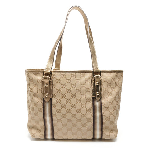 GUCCI GG Canvas Gold Tote Bag beige WS27723