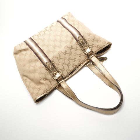 GUCCI GG Canvas Gold Tote Bag beige WS27723