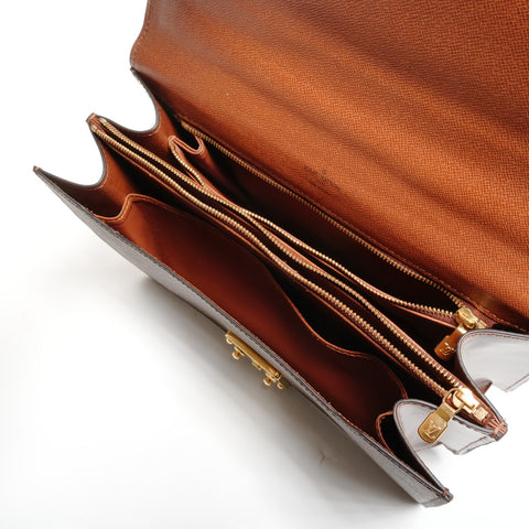 LOUIS VUITTON Monogram Concorde 1995 Handbag Brown WS27725