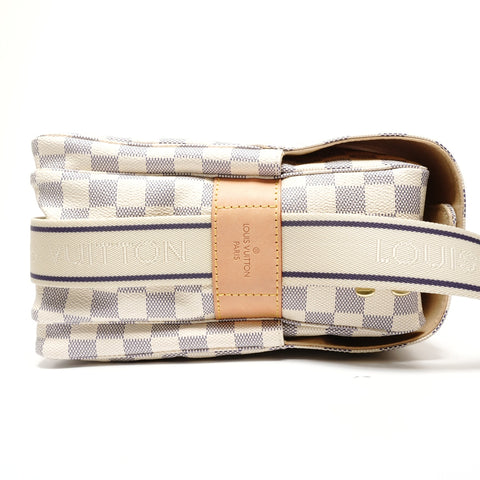 LOUIS VUITTON Damier Azur Naviglio 2008 Shoulder Bag white WS27729