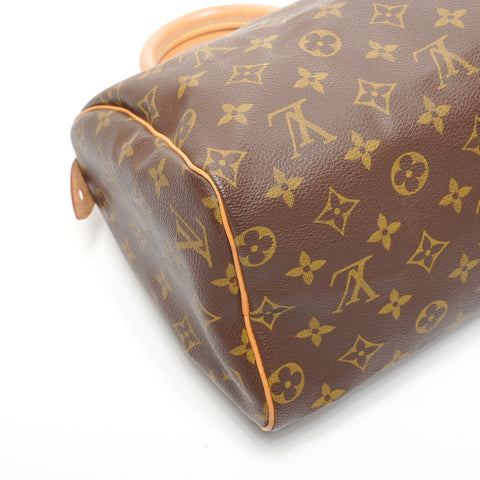 LOUIS VUITTON 2001 Monogram Speedy 25 Handbag Brown WS27730