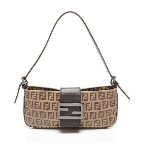 FENDI Mamma baguette Zucchino Shoulder Bag Brown WS27732