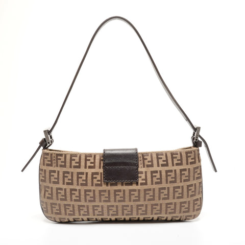 FENDI Mamma baguette Zucchino Shoulder Bag Brown WS27732